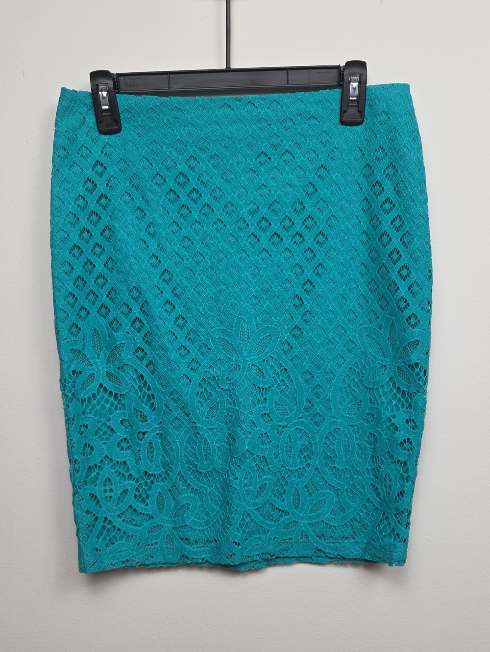 NWT Ann Taylor Paradise Lace Teal Pencil Skirt Career Office Business Casual 6P